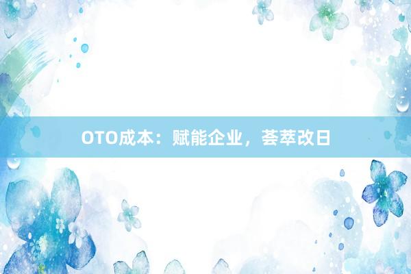 OTO成本:赋能企业,荟萃改日