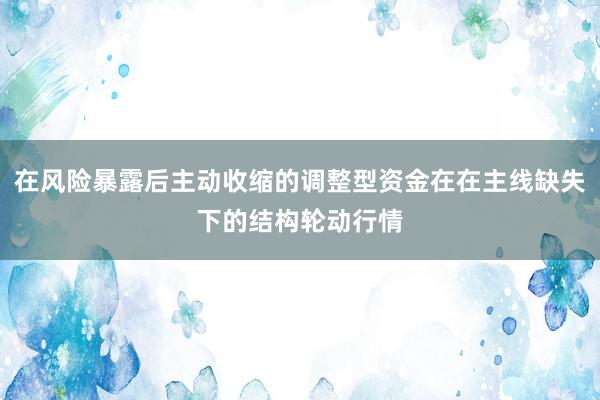 在风险暴露后主动收缩的调整型资金在在主线缺失下的结构轮动行情