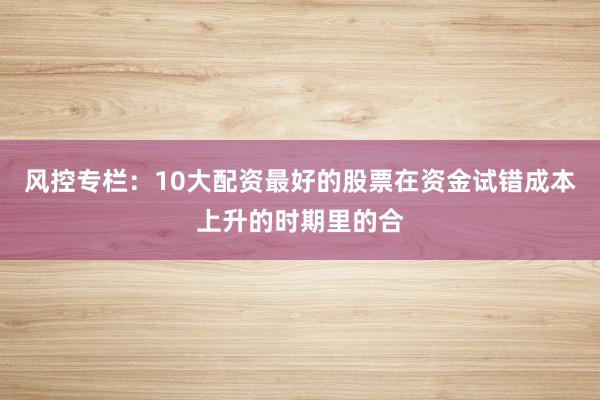 风控专栏：10大配资最好的股票在资金试错成本上升的时期里的合
