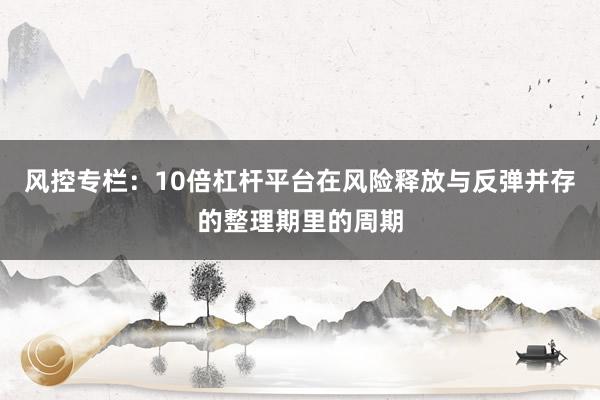 风控专栏：10倍杠杆平台在风险释放与反弹并存的整理期里的周期