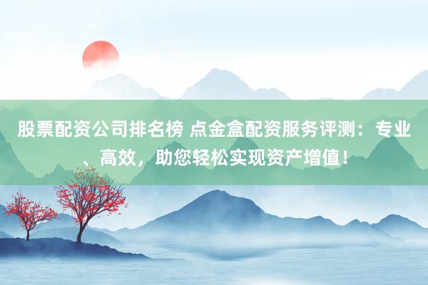 股票配资公司排名榜 点金盒配资服务评测：专业、高效，助您轻松实现资产增值！